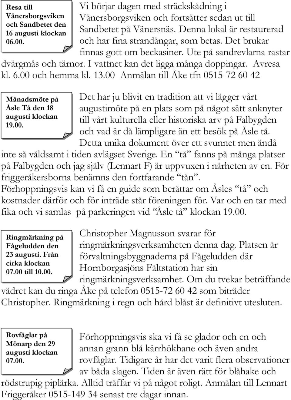 Avresa kl. 6.00 
