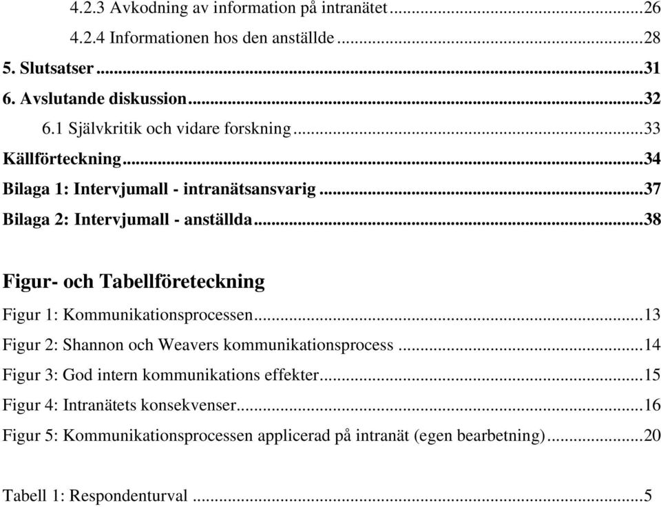 .. 38 Figur- och Tabellföreteckning Figur 1: Kommunikationsprocessen... 13 Figur 2: Shannon och Weavers kommunikationsprocess.