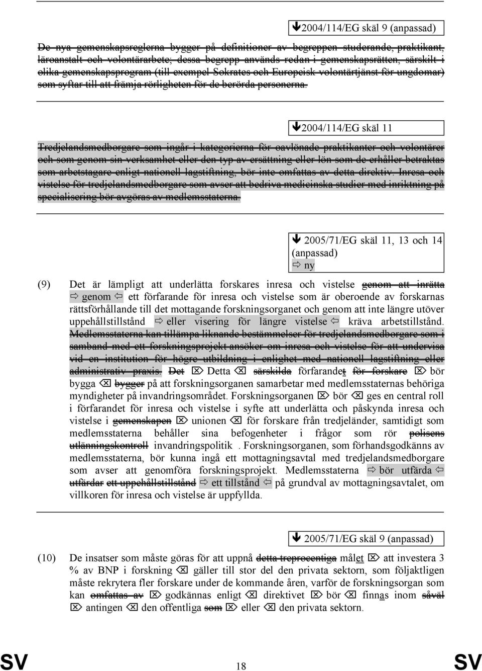 2004/114/EG skäl 11 Tredjelandsmedborgare som ingår i kategorierna för oavlönade praktikanter och volontärer och som genom sin verksamhet eller den typ av ersättning eller lön som de erhåller