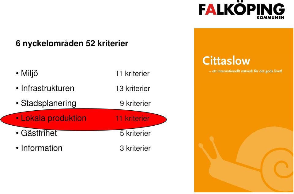 Stadsplanering 9 kriterier Lokala produktion