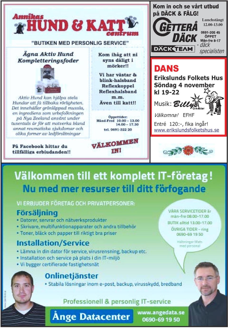 00 - däck specialisten DANS Erikslunds Folkets Hus