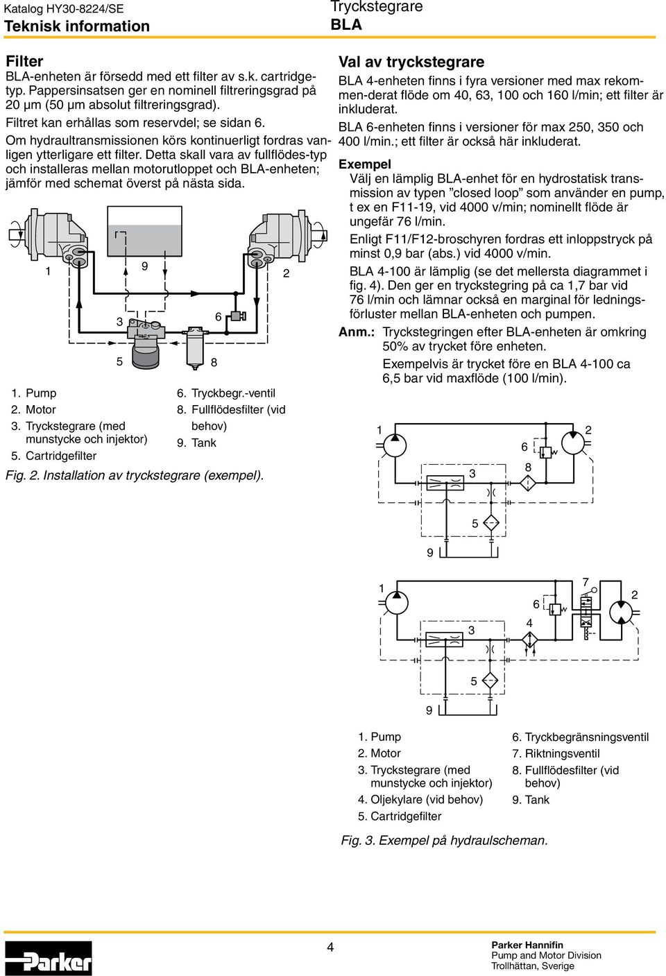 Detta skall vara av fullflödes-typ och installeras mellan motorutloppet och -enheten; jämför med schemat överst på nästa sida.. Pump. Motor. (med munstycke och injektor) 5.