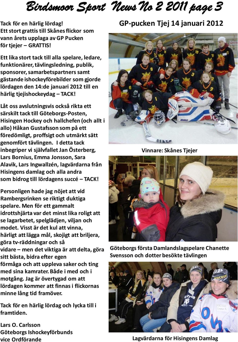 härlig tjejishockeydag TACK!