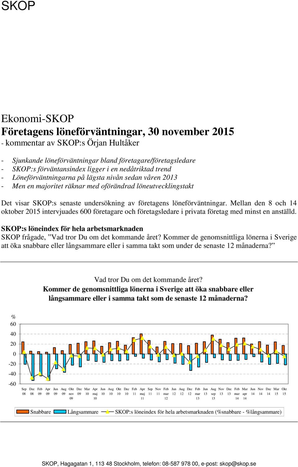 Mellan den 8 och oktober 2 intervjuades 6 företagare och företagsledare i privata företag med minst en anställd.