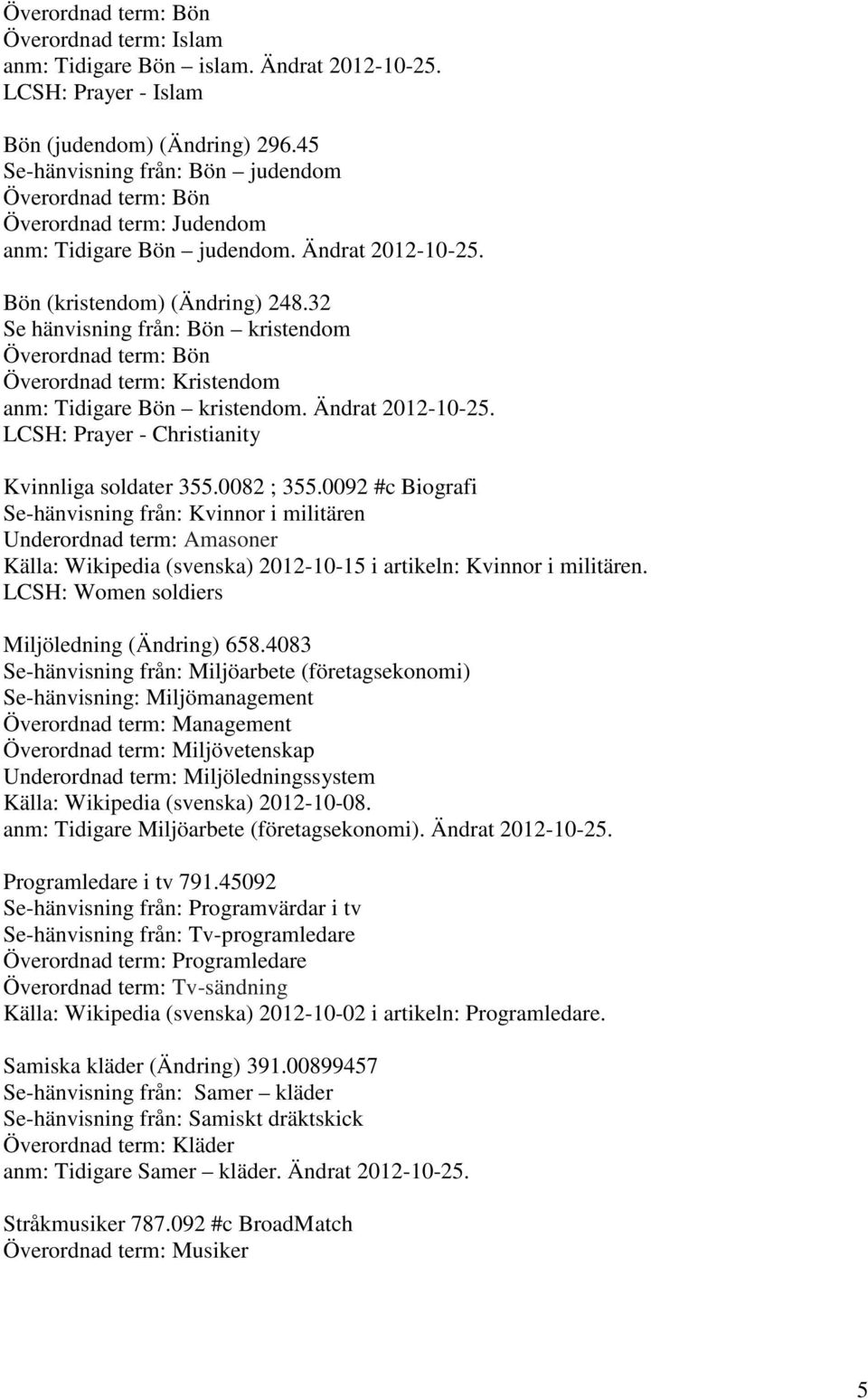 32 Se hänvisning från: Bön kristendom Överordnad term: Bön Överordnad term: Kristendom anm: Tidigare Bön kristendom. Ändrat 2012-10-25. LCSH: Prayer - Christianity Kvinnliga soldater 355.0082 ; 355.