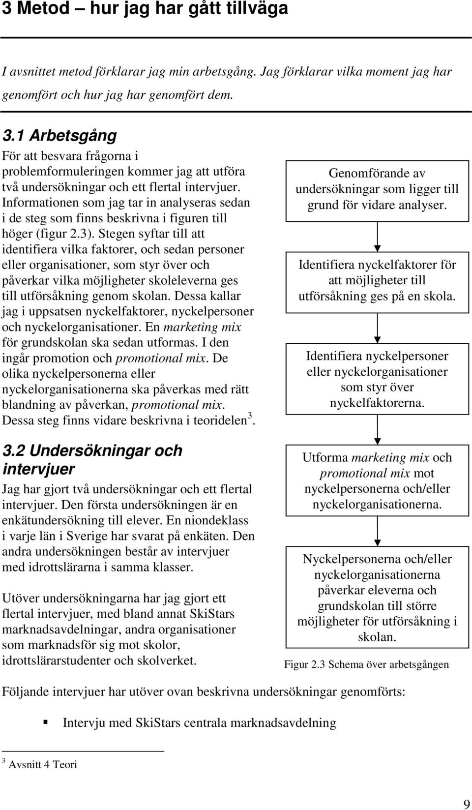 Informationen som jag tar in analyseras sedan i de steg som finns beskrivna i figuren till höger (figur 2.3).