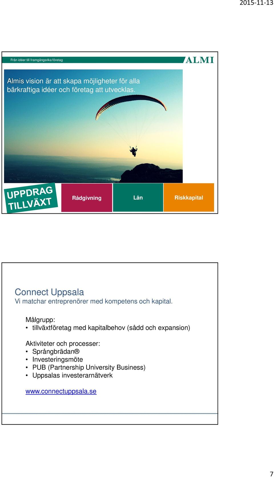 Rådgivning Lån Riskkapital Connect Uppsala Vi matchar entreprenörer med kompetens och kapital.
