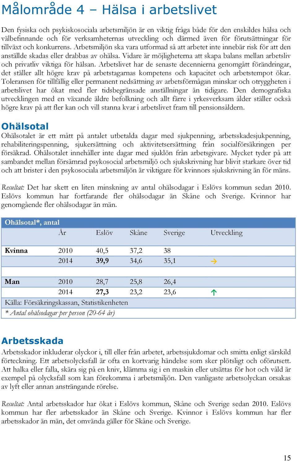 Vidare är möjligheterna att skapa balans mellan arbetsliv och privatliv viktiga för hälsan.