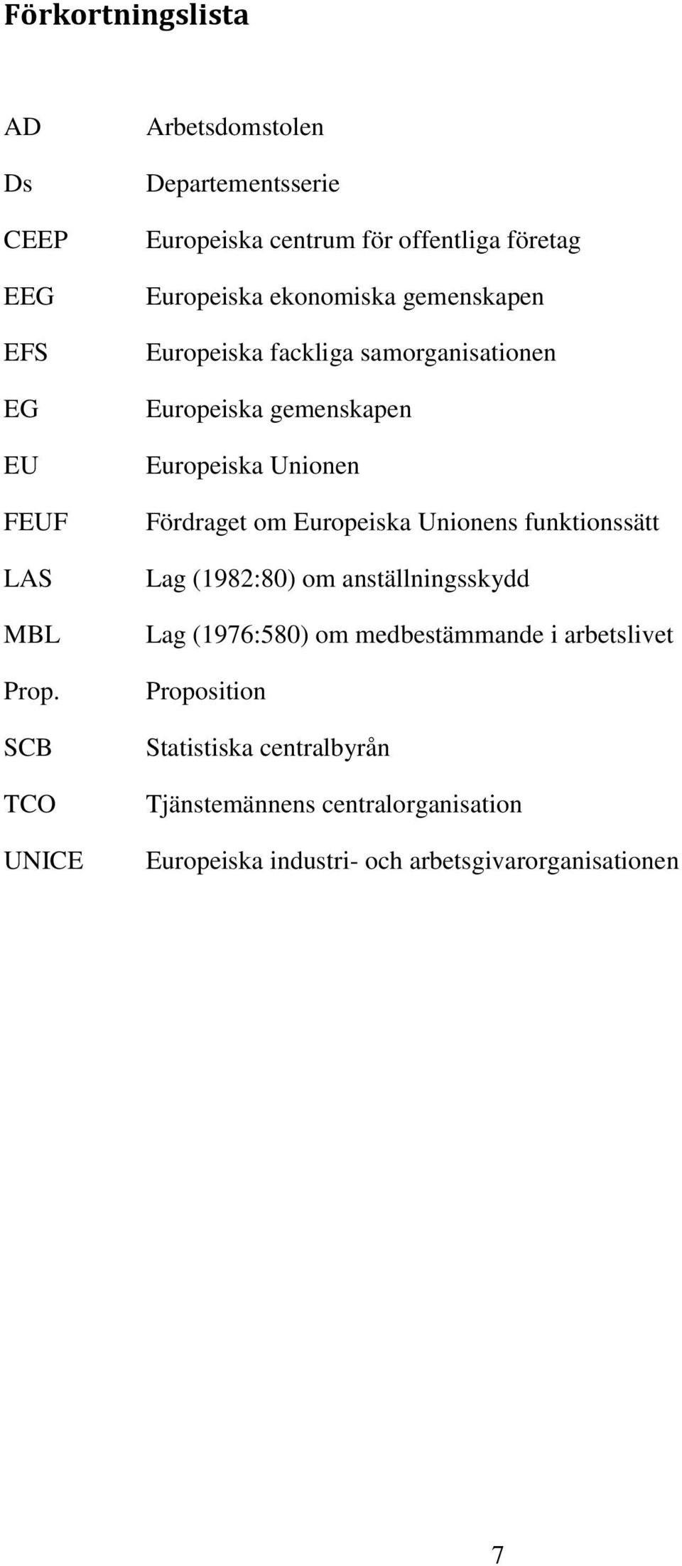 Europeiska fackliga samorganisationen Europeiska gemenskapen Europeiska Unionen Fördraget om Europeiska Unionens funktionssätt