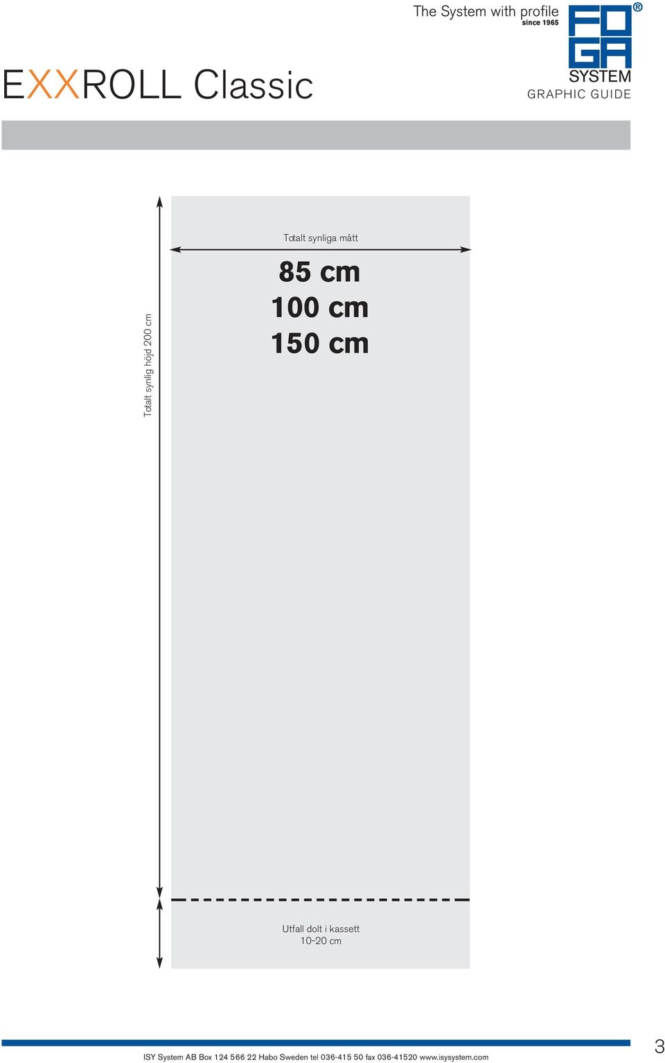 synliga mått 85 cm 100 cm