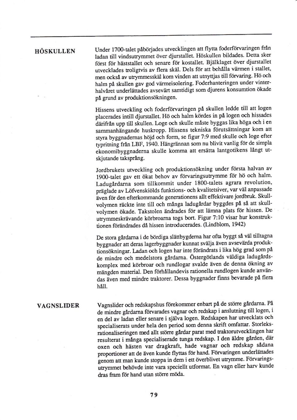 il kom vinden an umyttjas till förvaring' Hö och hatm på skullen gav god viirmeisolering.