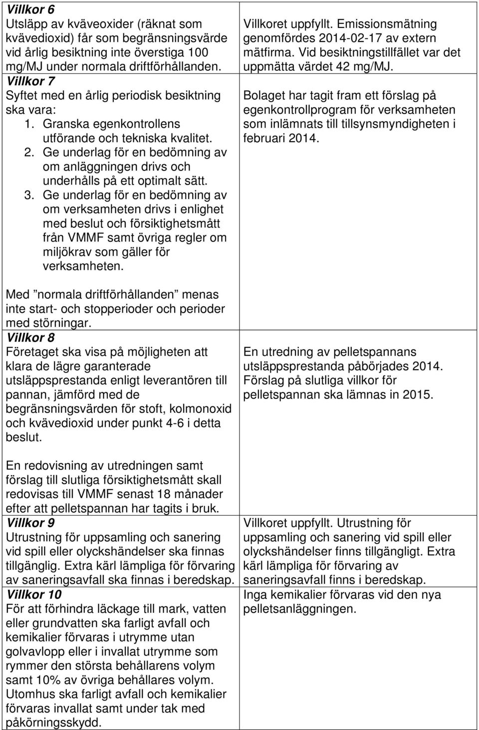 Ge underlag för en bedömning av om anläggningen drivs och underhålls på ett optimalt sätt. 3.