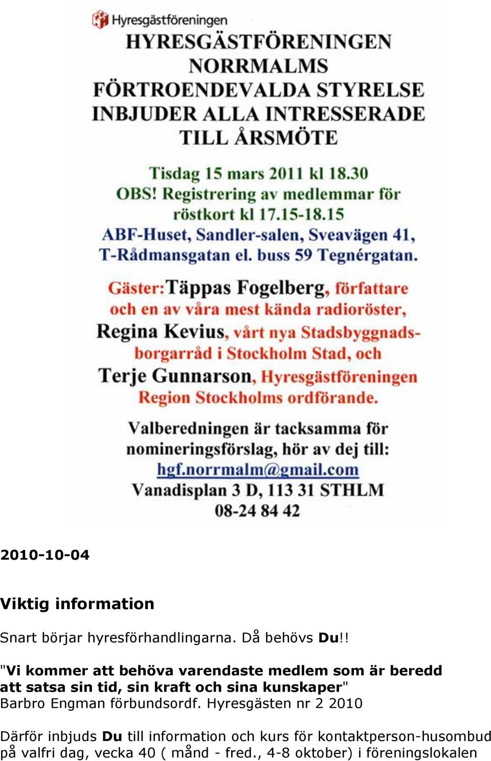 kunskaper" Barbro Engman förbundsordf.
