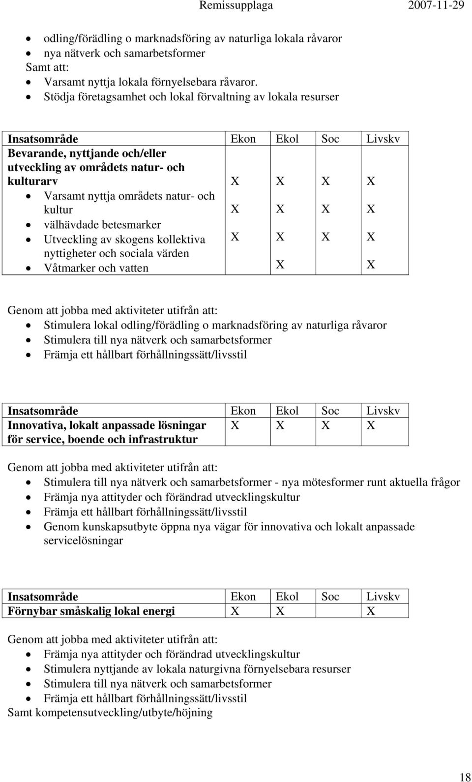 natur- och kultur välhävdade betesmarker Utveckling av skogens kollektiva nyttigheter och sociala värden Våtmarker och vatten Genom att jobba med aktiviteter utifrån att: Stimulera lokal