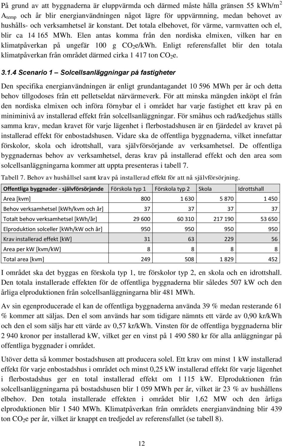 Enligt referensfallet blir den totala klimatpåverkan från området därmed cirka 1 