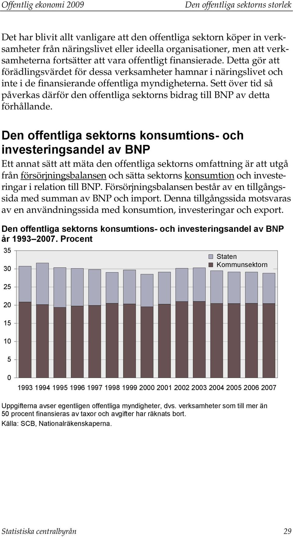 Sett över tid så påverkas därför den offentliga sektorns bidrag till BNP av detta förhållande.