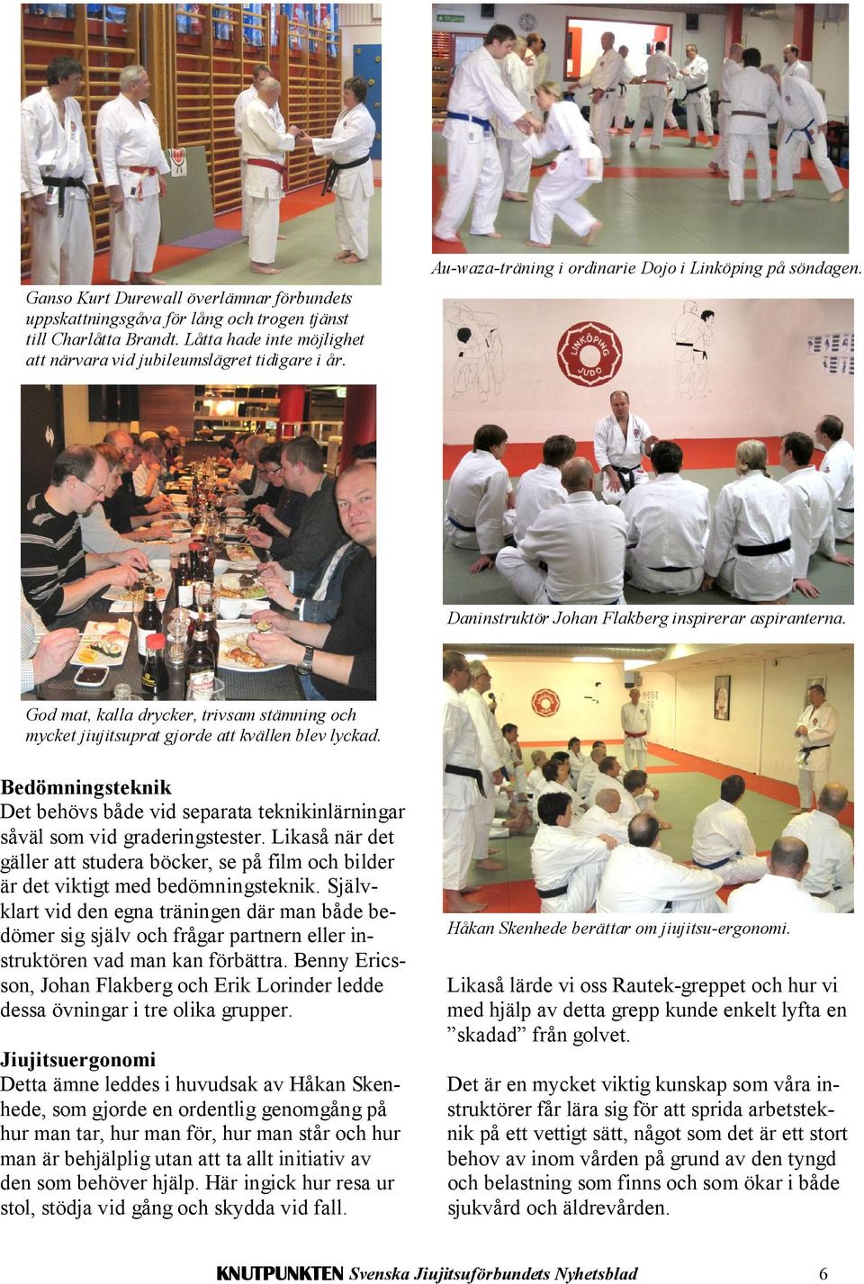 God mat, kalla drycker, trivsam stämning och mycket jiujitsuprat gjorde att kvällen blev lyckad. Bedömningsteknik Det behövs både vid separata teknikinlärningar såväl som vid graderingstester.