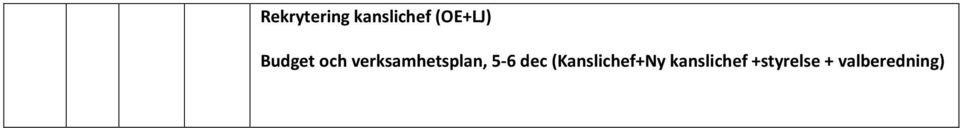 verksamhetsplan, 5-6 dec