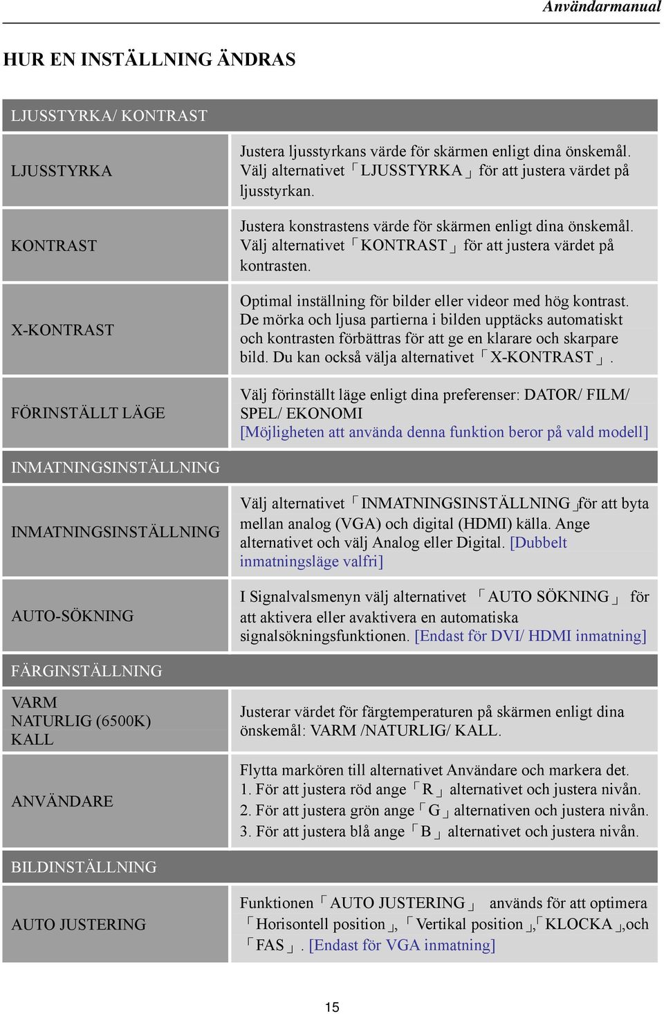 Optimal inställning för bilder eller videor med hög kontrast. De mörka och ljusa partierna i bilden upptäcks automatiskt och kontrasten förbättras för att ge en klarare och skarpare bild.