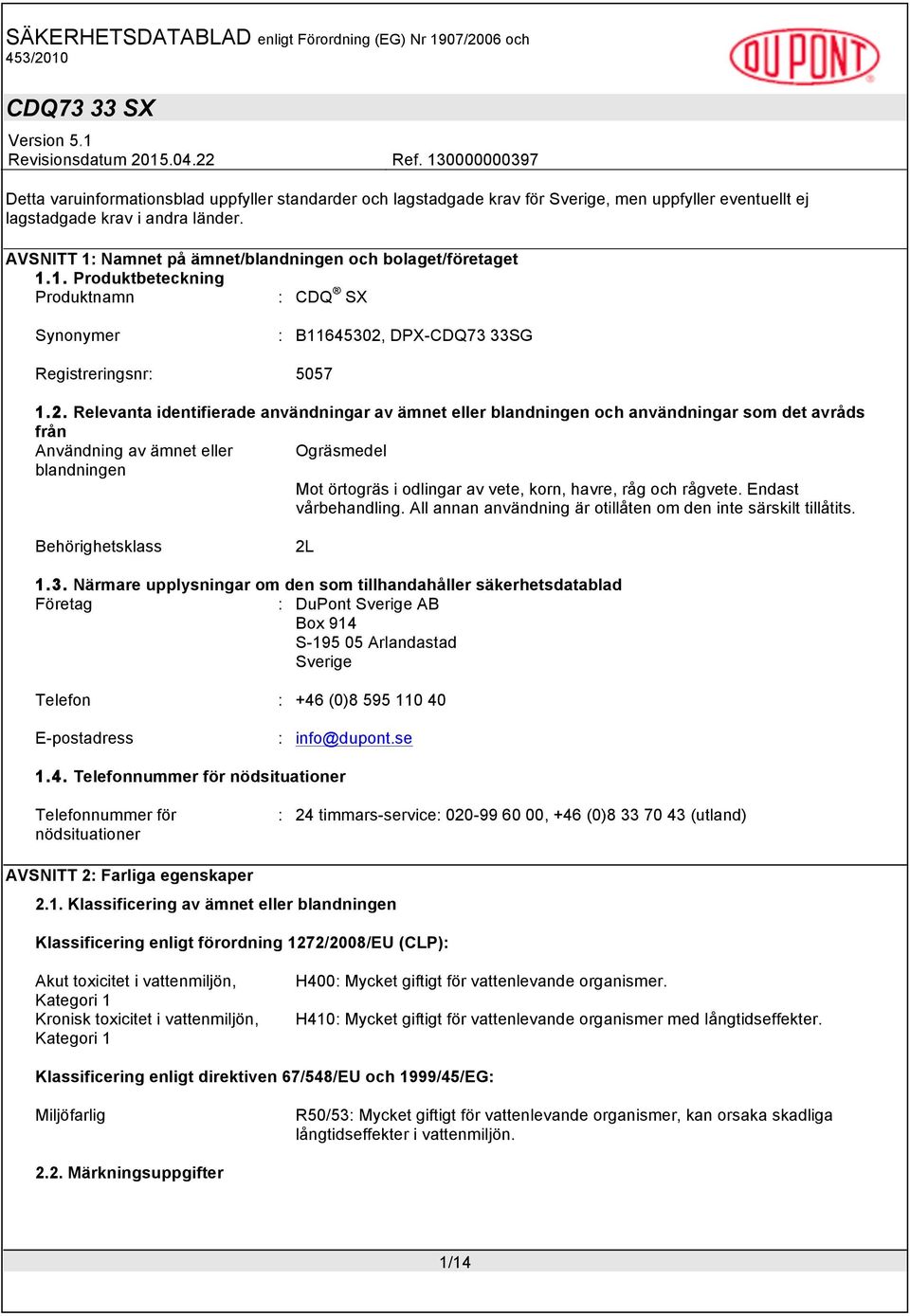 DPX-CDQ73 33SG 5057 1.2.