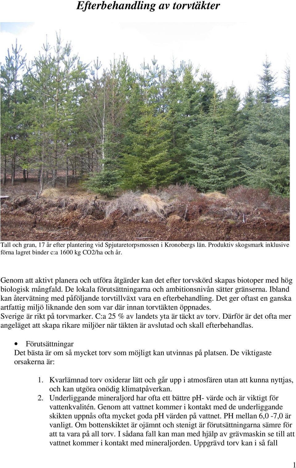 Ibland kan återvätning med påföljande torvtillväxt vara en efterbehandling. Det ger oftast en ganska artfattig miljö liknande den som var där innan torvtäkten öppnades. Sverige är rikt på torvmarker.