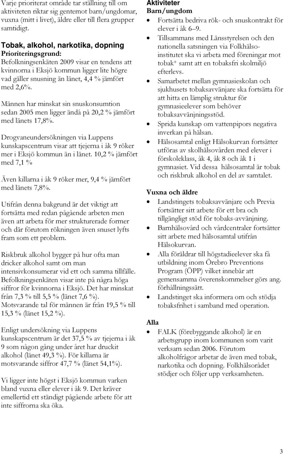 Männen har minskat sin snuskonsumtion sedan 2005 men ligger ändå på 20,2 % jämfört med länets 17,8%.