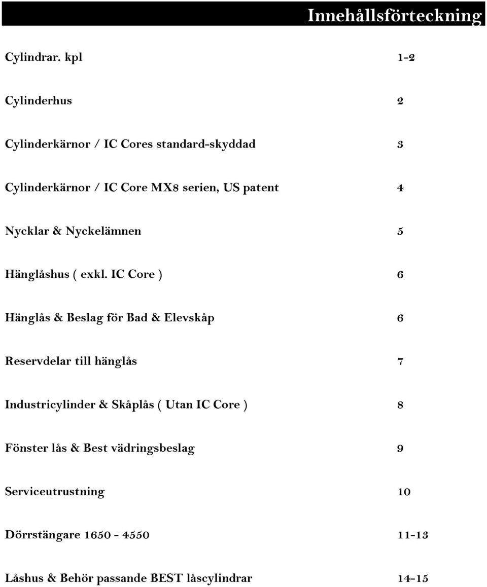 patent 4 Nycklar & Nyckelämnen 5 Hänglåshus ( exkl.