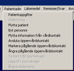 När personnummerbyte är gjort på reservnumret/personnumret i alla databaser så försvinner posterna med personnummerdifferens i listan av Personnummerbyten. OBS!