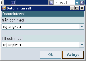 Begränsa urval i filtrets kolumner 1. Markera översta cellen i kolumnen Aktivitet 2. Ställ markören på nedåtpilen En lista visas nu innehållande aktiviteter för aktuell patient. 3.