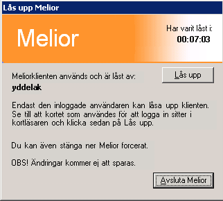 1. Knappen Lås upp aktiveras då SITHS-kortet sätts i kortläsaren 2. Klicka på knappen Lås upp, alternativt kortkommando ALT+L 3. Ange pinkod i efterföljande dialog 4.