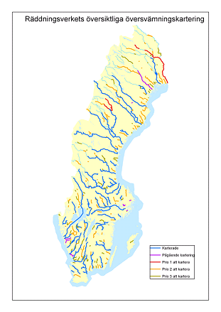 Stöd och styrmedel för minskad sårbarhet SOU 2007:60 Översvämningskarteringar Syftet med översiktliga översvämningskarteringar är att översiktligt identifiera områden med risk för översvämning längs