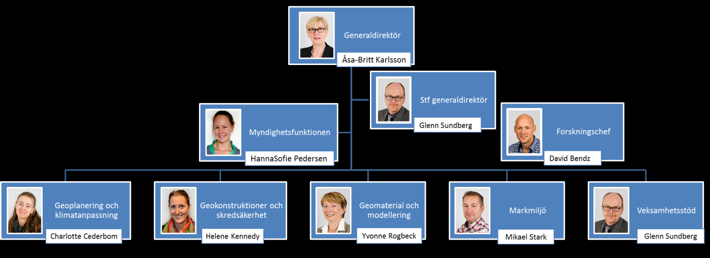 Myndighetsstöd inom ras, skred och stranderosion genomförs i en enhet, Myndighetsfunktionen. Forsknings- och utvecklingsverksamhet bereds i ett FoU-sekretariat.