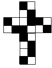 8. Känguru 2013 Junior sida 4 / 9 På utsidan av en kub har man målat svarta och vita kvadrater, alldeles som om kuben skulle bestå av fyra svarta och fyra vita mindre kuber.