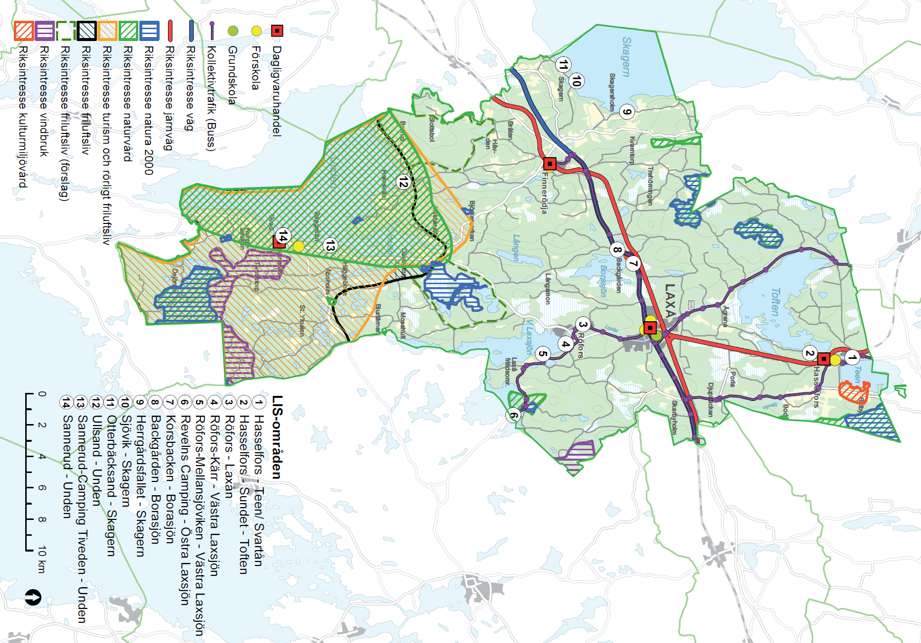 Laxå kommun Figur 2: Föreslagna LIS-områden i Laxås kommun.