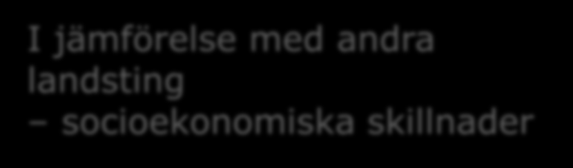Landstings/läns-nivå I jämförelse med
