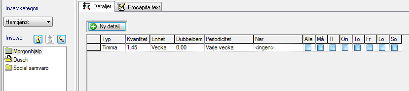 3. Välj de insatser som ska ingå i beslutet genom att öppna upp insatskategorin 4.