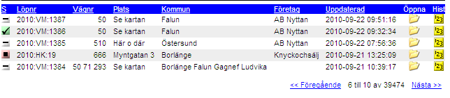 Förändringar i söklistan När man söker TA-plan kommer söklistan att innehålla begreppet Se