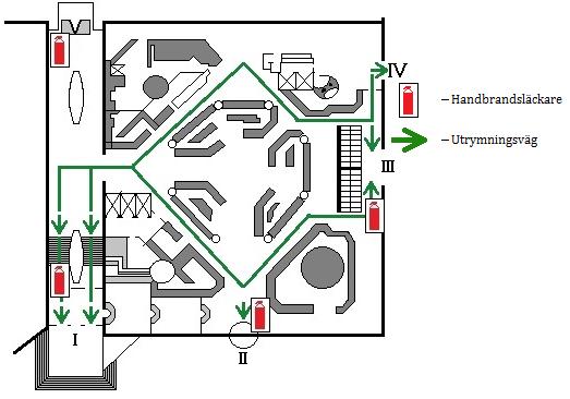 Figur 3.3 Utrymningsplan för saluhallsplan, plan 5. 3.2.