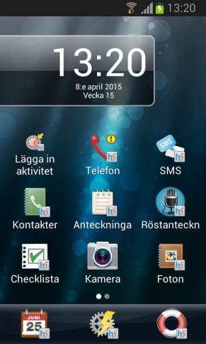 Vyn Välkommen till Handi5! visas. Det är starten på en guide. Tryck på Nästa. 5. Vyn Ställ in datum och tid visas. Kontrollera att tidszon, datum och tid är rätt, tryck sedan på Nästa. 6.