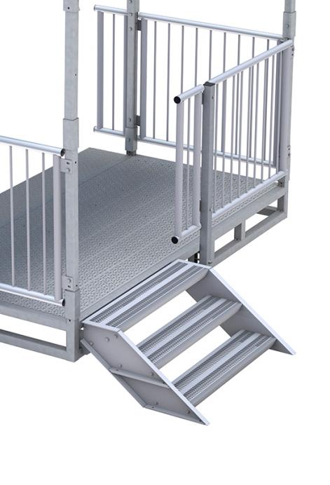 ENTERSAFE MONTAGE SKYDDSRÄCKESSTOLPE Montera skyddsräckesstolpe När trappa (lång eller kort) ska monteras på modulboxens långsida används EnterSafe Skyddsräckesstolpe i kombination med EnterSafe