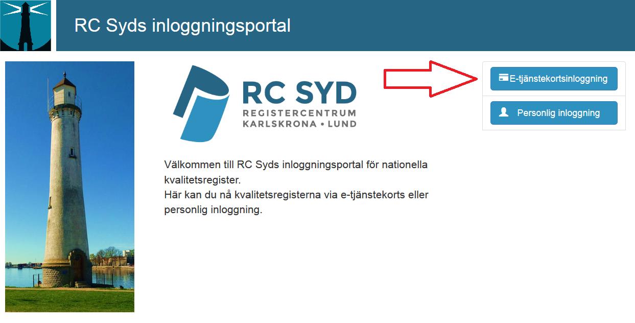 . 1. Sätt i ditt e-tjänstekort/elektroniska ID-kort i kortläsaren innan du öppnar internetläsaren. 2. Gå in på länken https://www.eyenetreg.se/plp och välj E-tjänstekortsinloggning: 3.