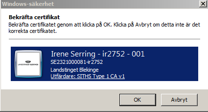 Instruktion för inloggning Första gången inloggning sker via e-tjänstekort gör RC Syd Karlskrona en sammanlänkning av e-tjänstekort och tidigare användar-id och lösenord (se punkt 11).