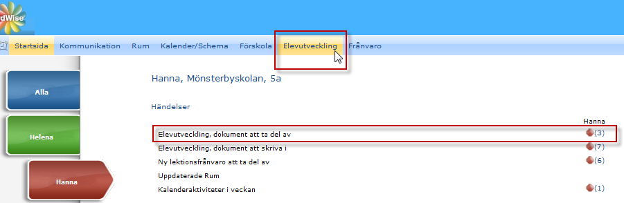 Sida 25/31 8 Ditt barns elevdokumentation förberedelser inför utvecklingssamtal En viktig del i arbetet med en lärportal är att du som vårdnadshavare enkelt får tillgång till den dokumentation som