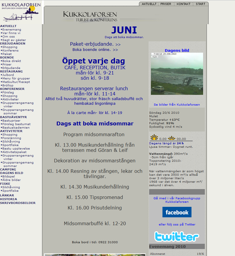 Analys av befintlig hemsida En problemformulering skapades där nackdelar med den befintliga hemsidan listades.