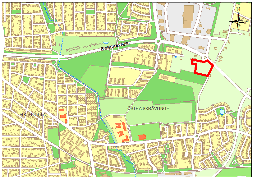 PLANDATA Planområdet ligger i stadsdelen Husie. Planområdet begränsas i norr av Sallerupsvägen. I väster begränsas planområdet av trädridåer och antagen plan 5174 för skoländamål.