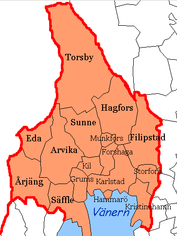 Värmlands län Area: 17 583 km 2 Folkmängd: