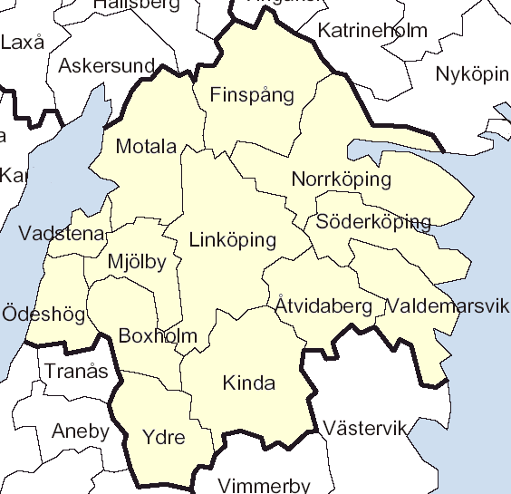 Östergötlands län Area: 10 562 km 2 Folkmängd: 441 218