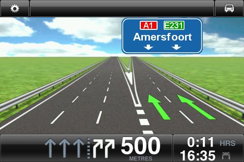 Avancerad körfältsvägledning Om Avancerad körfältsvägledning TomTom app hjälper dig att förbereda dig inför avfarter från motorvägar och korsningar genom att visa