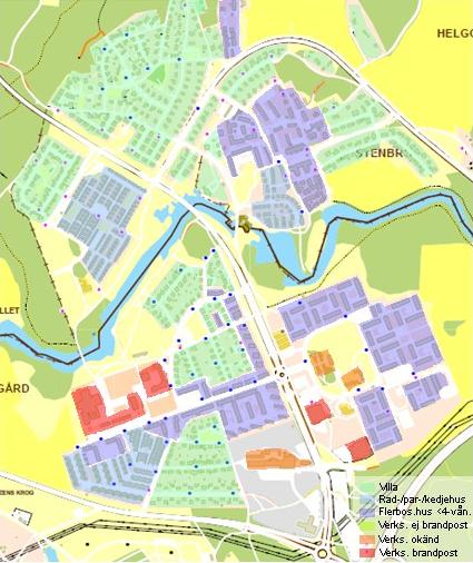 Exempel Nedan kommer exempel på hur det kan se ut för ett delområde i Nyköping där respektive byggnader är utskrivna.