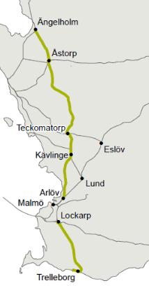 Stråk 26 Godsstråket genom Skåne exklusive baskontrakt Teckomatorp-Kävlinge, spårbyte (2015)